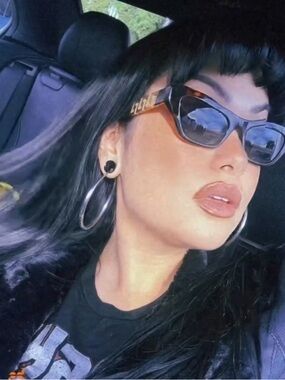 Versace-  Tortoiseshell Sunglasses with Gold Accent - Women Accessories